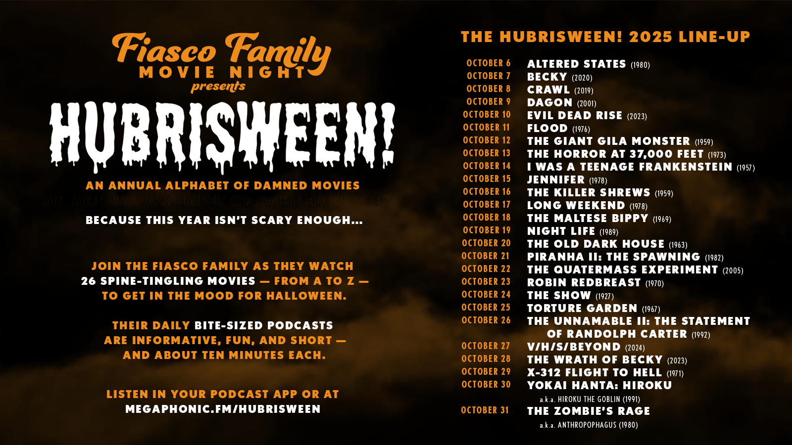 Poster for HubrisWeen! 2025.